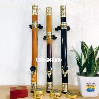 Điếu Cày : Trúc 2 Đai Bọc Đồng 65cm